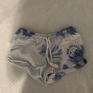 Blue and White Tie-Dye Shorts New Orleans French quarter